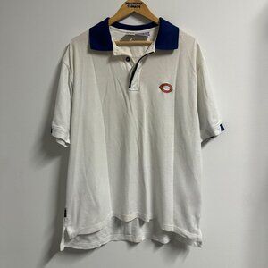 Vintage Nike Chicago Bears Pro Line Polo Shirt White XL Some Yellowing Used